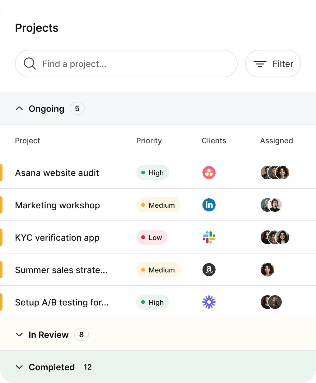 An image of Caroush's project UI