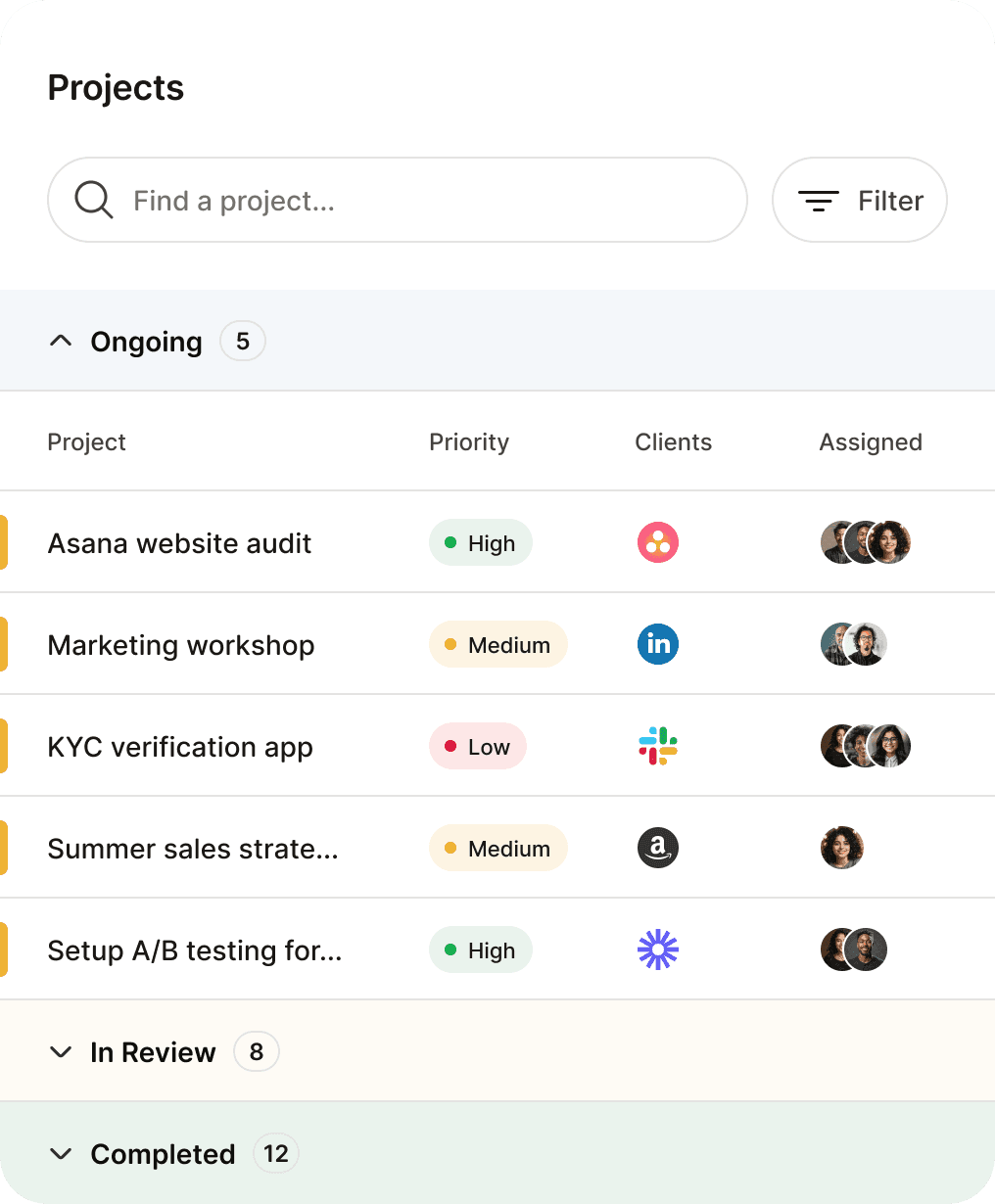 An image of Caroush's project UI